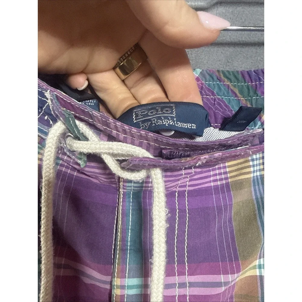 Polo Ralph Lauren Plaid Swim Trunks 3XB Plus Size Preppy Vintage Beach Pool
